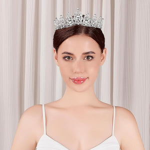 Silver Crown Tiara for Women (Set of 10)