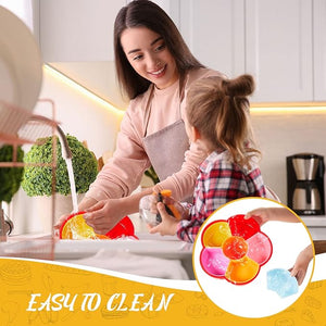 10" Flower Shaped Snack Tray with Lid, Plastic Container (Set of 2)