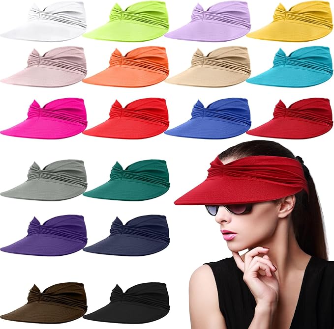 Women's Sun Visor Hat (Assorted Color, Set of 18)