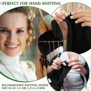 Crochet Knitting Yarn (Black, 50 Rolls)