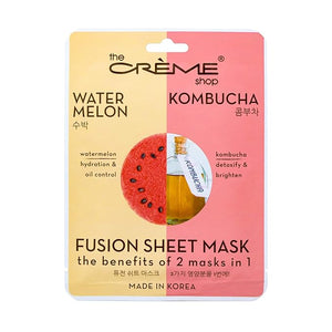 The Crème Shop Fusion Face Sheet Mask - 5 Pack (Watermelon & Kombucha)