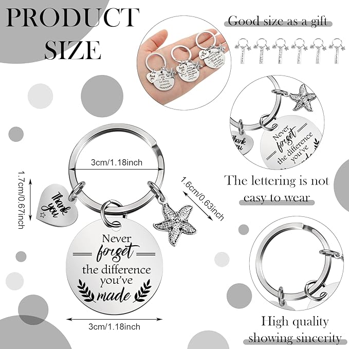 “Thank You” Keychain (Assorted Design, Set of 12)