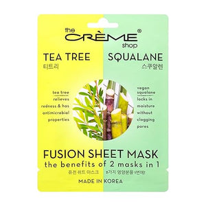The Crème Shop Fusion Face Sheet Mask - 5 Pack (Tea Tree  & Squalane)