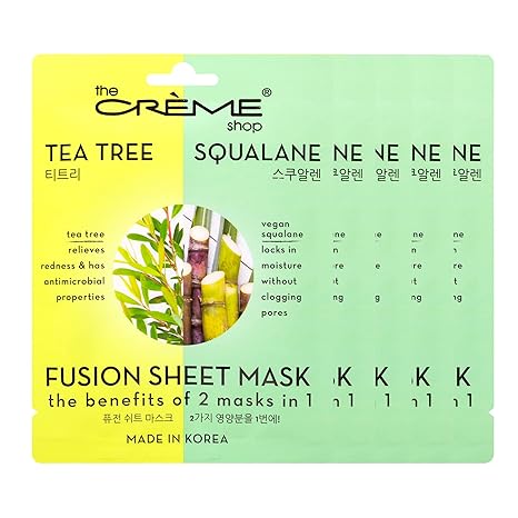 The Crème Shop Fusion Face Sheet Mask - 5 Pack (Tea Tree  & Squalane)