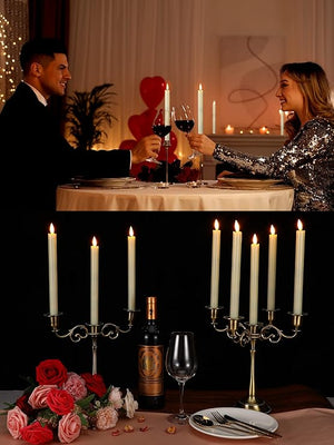 10" LED Taper Candles (Beige, Set of 12)