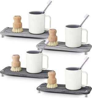 Water Absorbent Diatomite Soap Dish, Diatomaceous Earth Coasters (Set of 4)