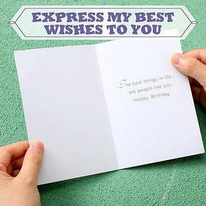 Watercolor Mountains Happy Birthday Card with Envelope (Set of 36)