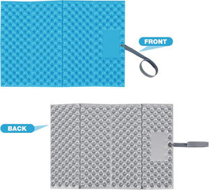 Foldable Stadium Seat Cushion, Outdoor Foam Pad (Blue, Set of 10)