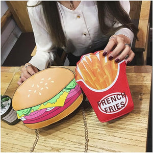 Cute PU Hamburger Crossbody Handbag