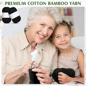 Crochet Knitting Yarn (Black, 50 Rolls)