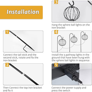 3 Sphere Ball  Pathway Light (Warm White)