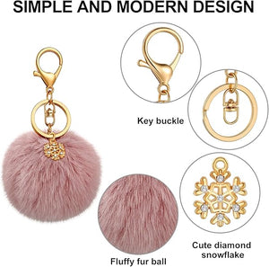 Pom Pom Keychain (Assorted Color, Set of 4)