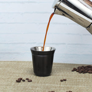 75mL (2.5 oz) Stainless Steel Espresso Cup Set (Black)