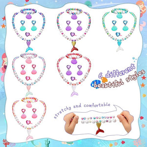 Mermaid Jewelry Set (Assorted Color, Set of 6)
