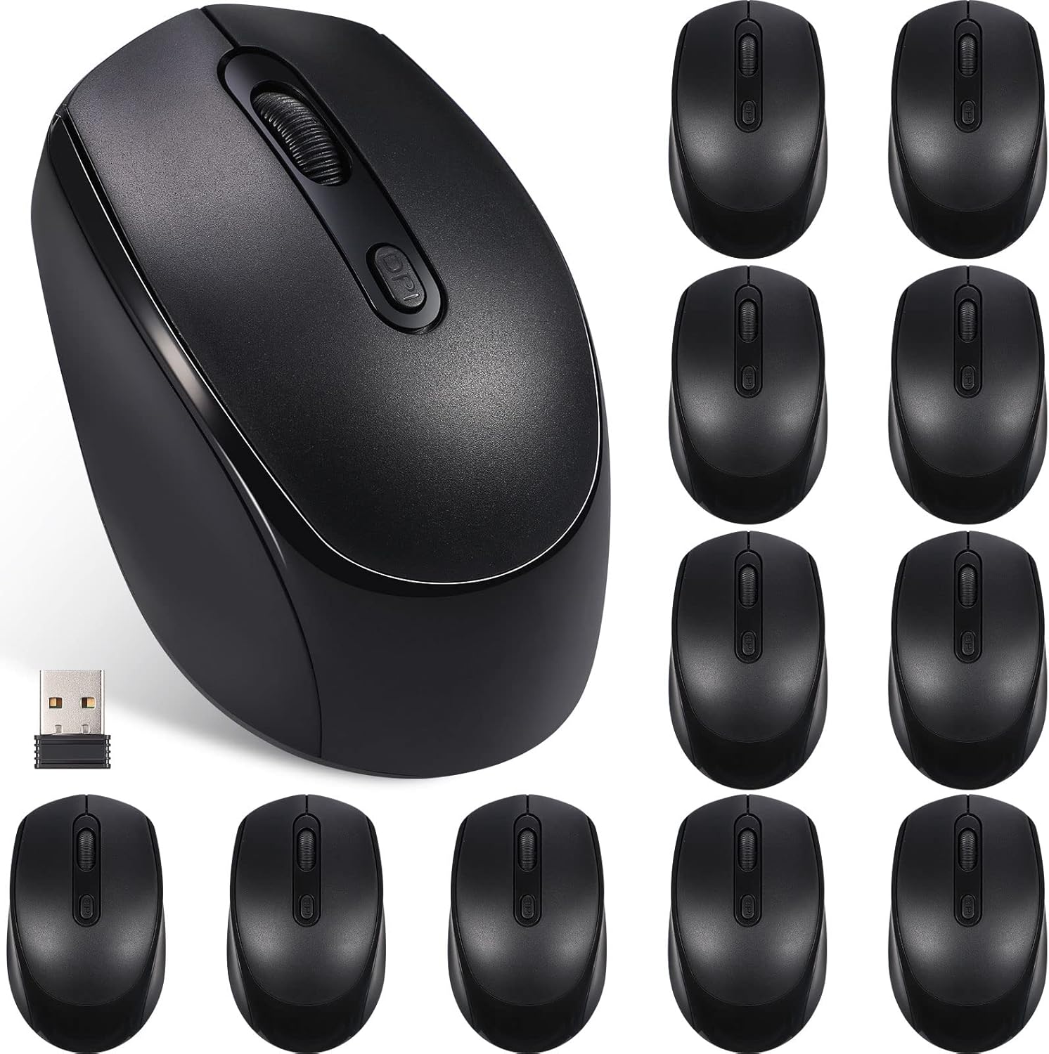 DPI Adjustable Wireless Mouse (Set of 12)