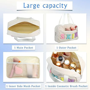 4 Pcs Corduroy Makeup Bag