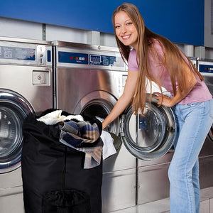 Large Laundry Backpack Bag (Black, Set of 3)
