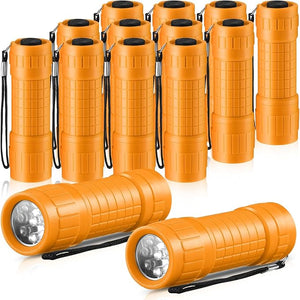 12 Pcs Compact LED Handheld Flashlight (Orange)