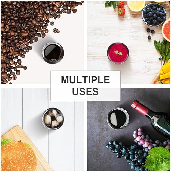 75mL (2.5 oz) Stainless Steel Espresso Cup Set