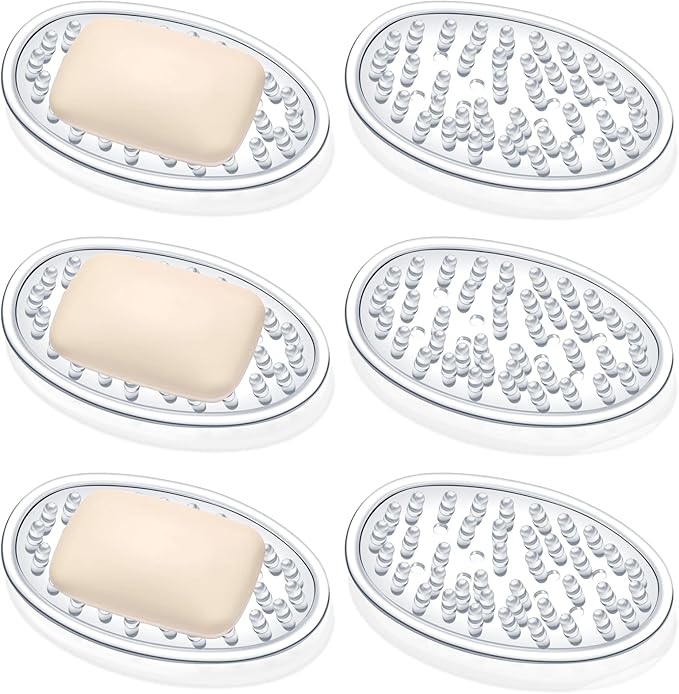 Plastic Soap Holder Soap Dish Saver (Set of 6)