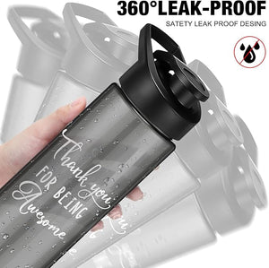 25 oz Appreciation Plastic Water Bottle (Black, Set of 24)