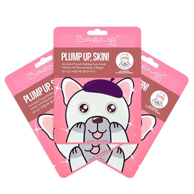 The Crème Shop Animated Face Sheet Mask - Set of 3 (French Bulldog: Collagen)