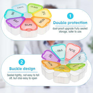 Weekly Pill Organizer Daily Pill Box (Set of 12)