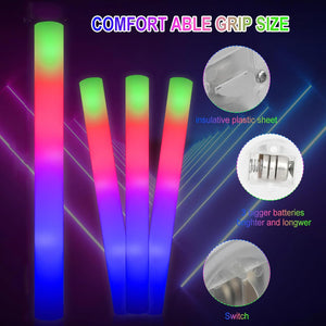LED Foam Glow Stick, Glow-in-the-Dark Party Toy (Set of 60)
