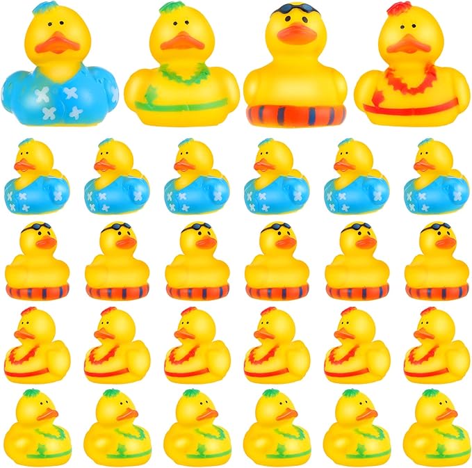 2.2" Rubber Ducks (Assorted Style, Set of 24)