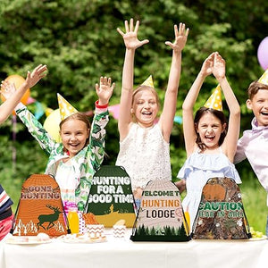 Drawstring Backpack Bag (16 Pcs, Hunting Theme)