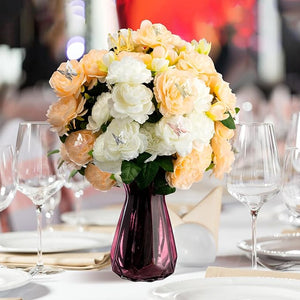 50-Pcs Artificial Peony Silk Flower Bouquet with Sticker & Crown