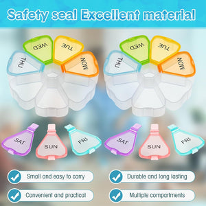 Weekly Pill Organizer Daily Pill Box (Set of 12)