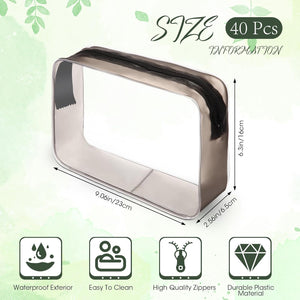 Clear Travel Cosmetic & Toiletry Bag (Set of 40)