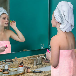 55" x 28" Waffle Weave Cotton Bath Towel (Assorted Color, Set of 12)