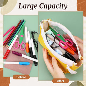 Clear Aesthetic Pencil Pouch (Assorted Color, Set of 12)