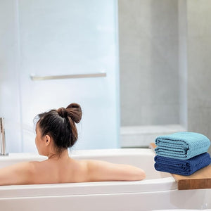 55" x 28" Waffle Weave Cotton Bath Towel (Assorted Color, Set of 12)