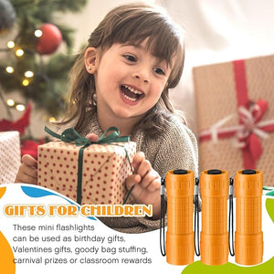 12 Pcs Compact LED Handheld Flashlight (Orange)