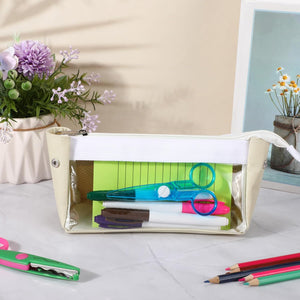 Clear Aesthetic Pencil Pouch (Assorted Color, Set of 12)