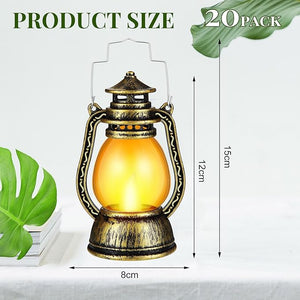 Rustic LED Hanging Lantern (Bronze, Set of 20)