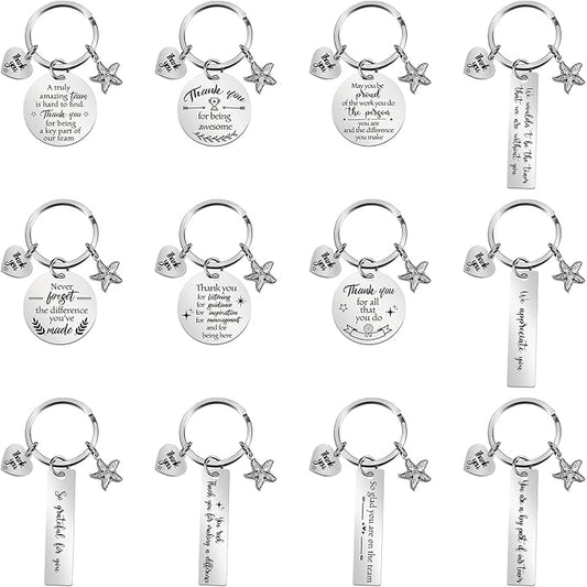 “Thank You” Keychain (Assorted Design, Set of 12)