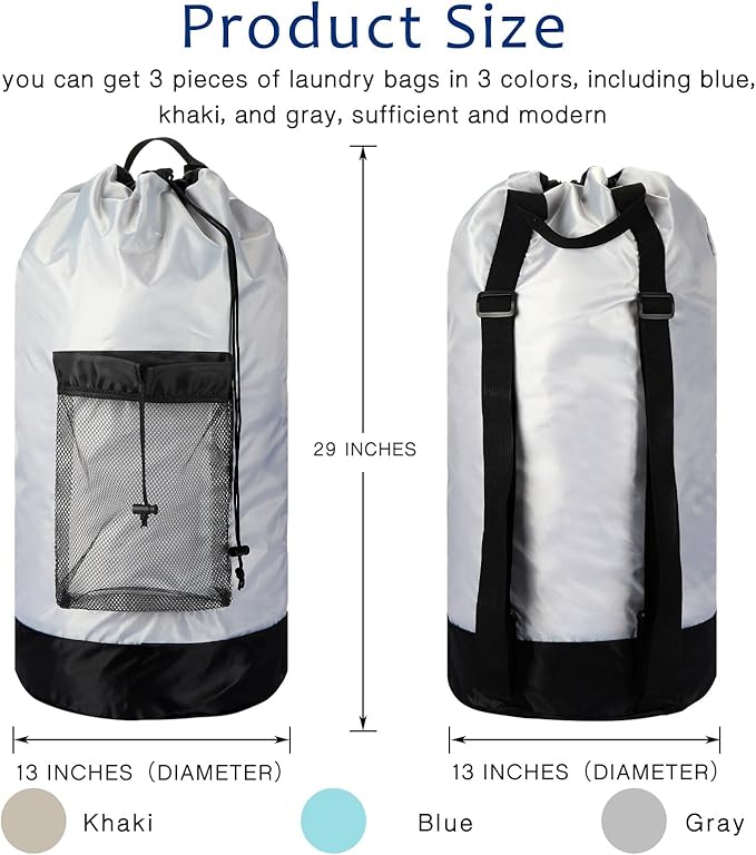 Large Laundry Backpack Bag (Assorted Color, Set of 3)