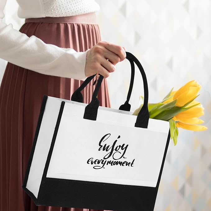 Inspirational Canvas Tote Bag (Assorted Design, Set of 4)