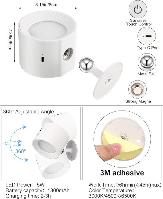 Rechargeable LED Wall Sconce (Set of 4)