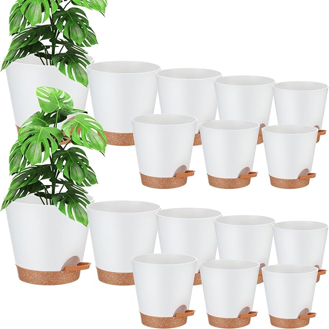 Self-Watering Plant Pot Set (Assorted Size, Set of 16)