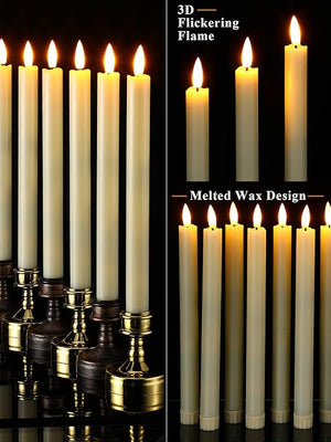 10" LED Taper Candles (Beige, Set of 12)