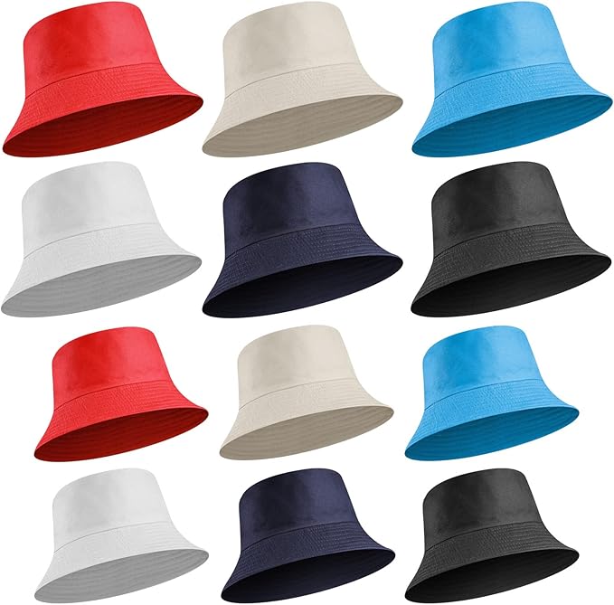 Cotton Bucket Hat Family Set (Assorted Color, Set of 12)