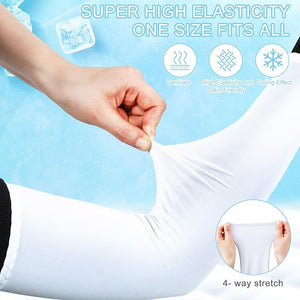 16 Pairs White UV Protection Cooling Arm Sleeves