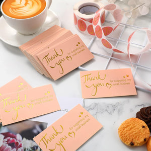 "Thank You for Supporting My Small Business" Stickers & Cards Set (2200 Pcs)