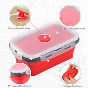 Collapsible Food Storage Container (Red, Set of 24)