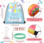 48-Pack Birthday Party Favor Set – Gift Bags, Bracelets & Keychains for Kids' Celebration